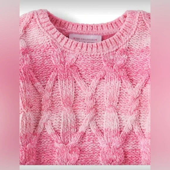 The Children's PLACE Toddler Girls Ombre Cable Knit Chenille Sweater-Jazzberry - Picture 2 of 3